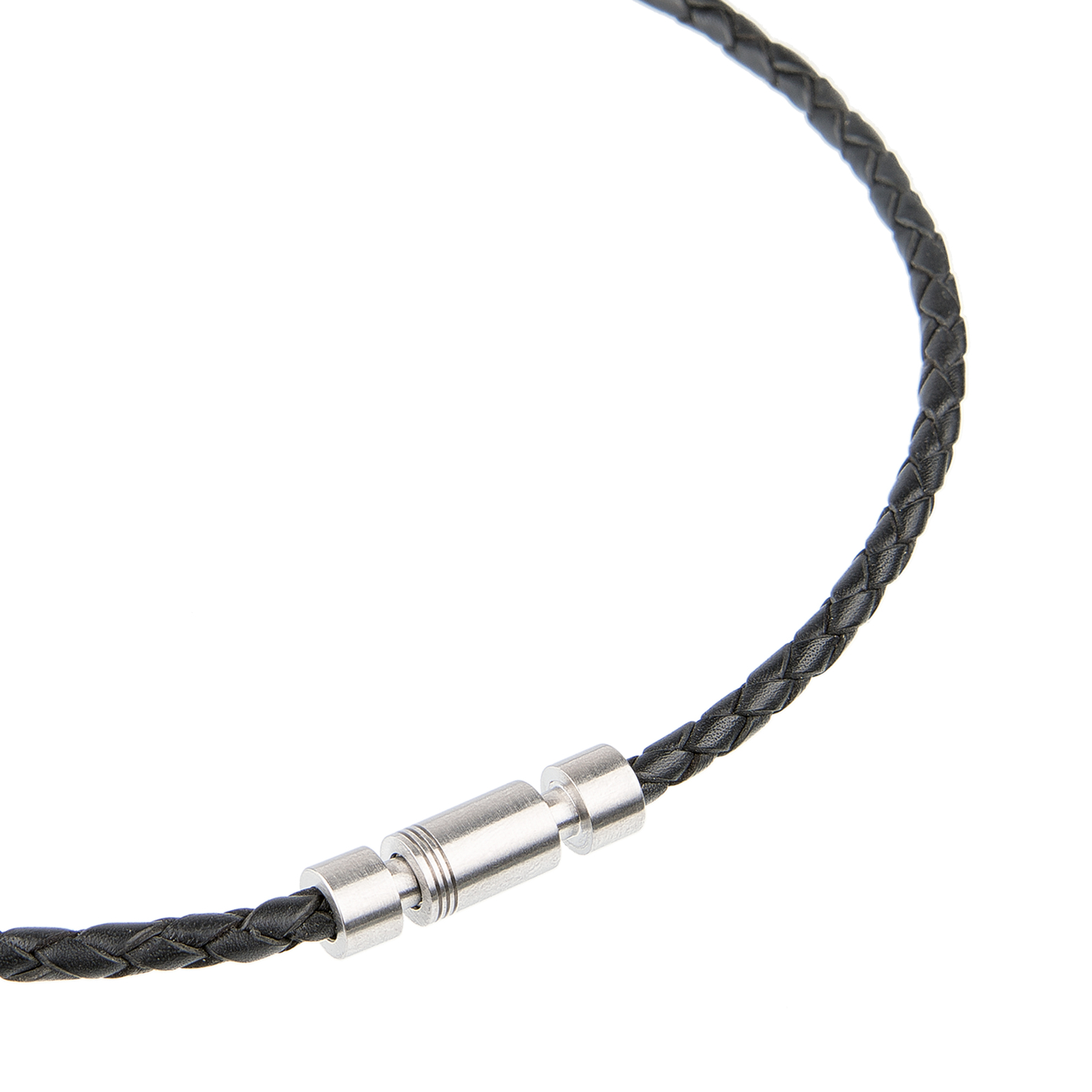 Ernstes Design Leather Necklace K99SW Stainless Steel Length 40 To 19 11/16in