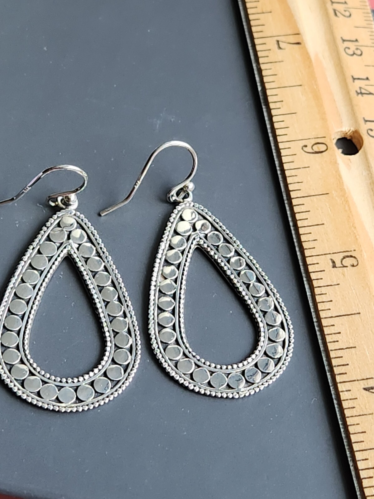 SAMUEL B .925 STERLING SILVER EARRINGS, 2 1/8 ” LONG