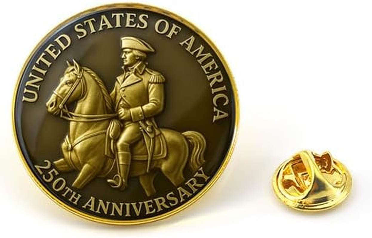 2 Pcs Washington USA 250Th Anniversary Commemoration Enamel Pins, America Birthd