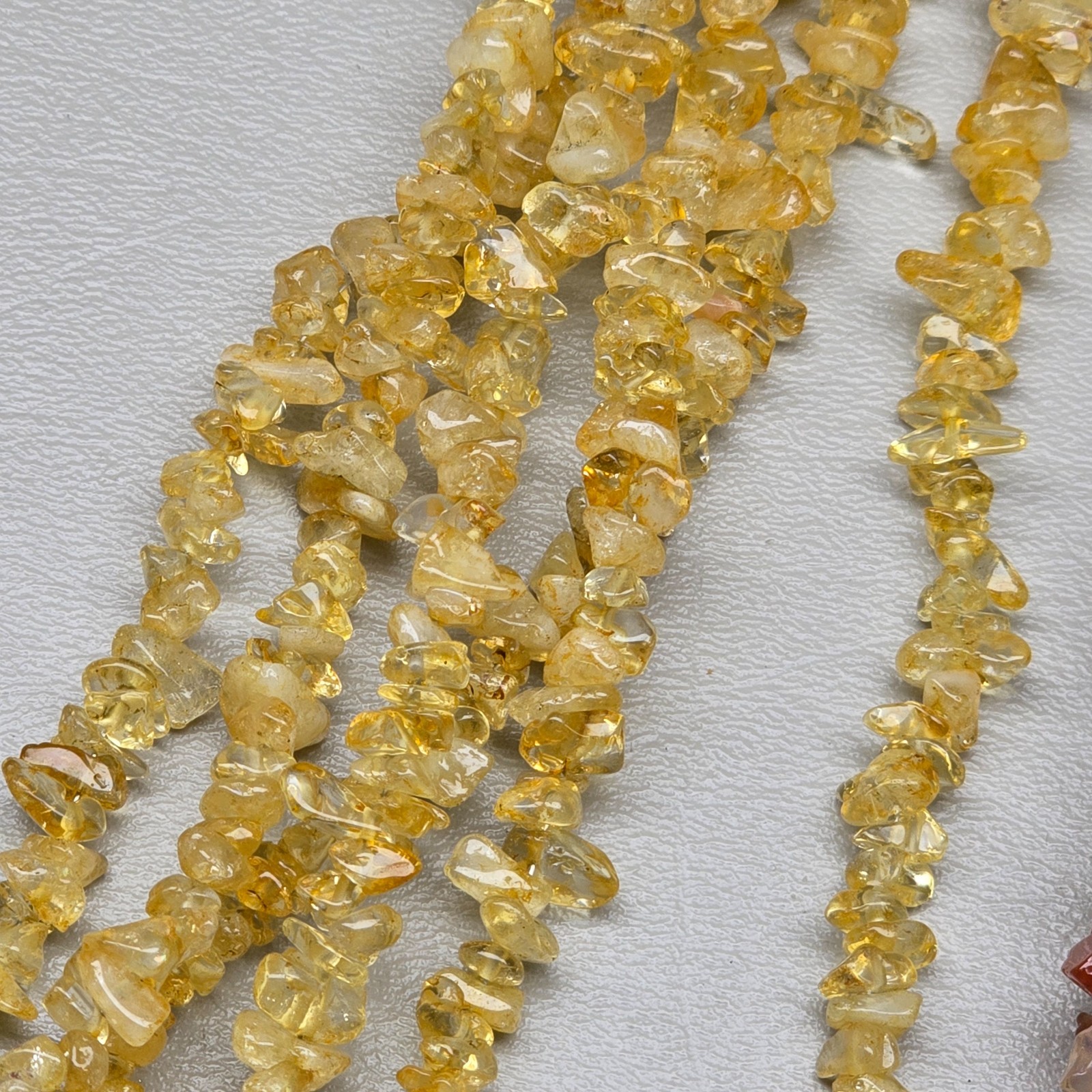 Necklace Lot Statement Beaded Red Yellow Chip Stone Purple Disc Jewelry 4 Pcs