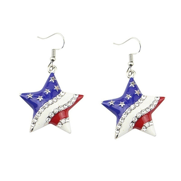 United States of America Star Earrings, Fourth, 4th of July, American Flag, USA
