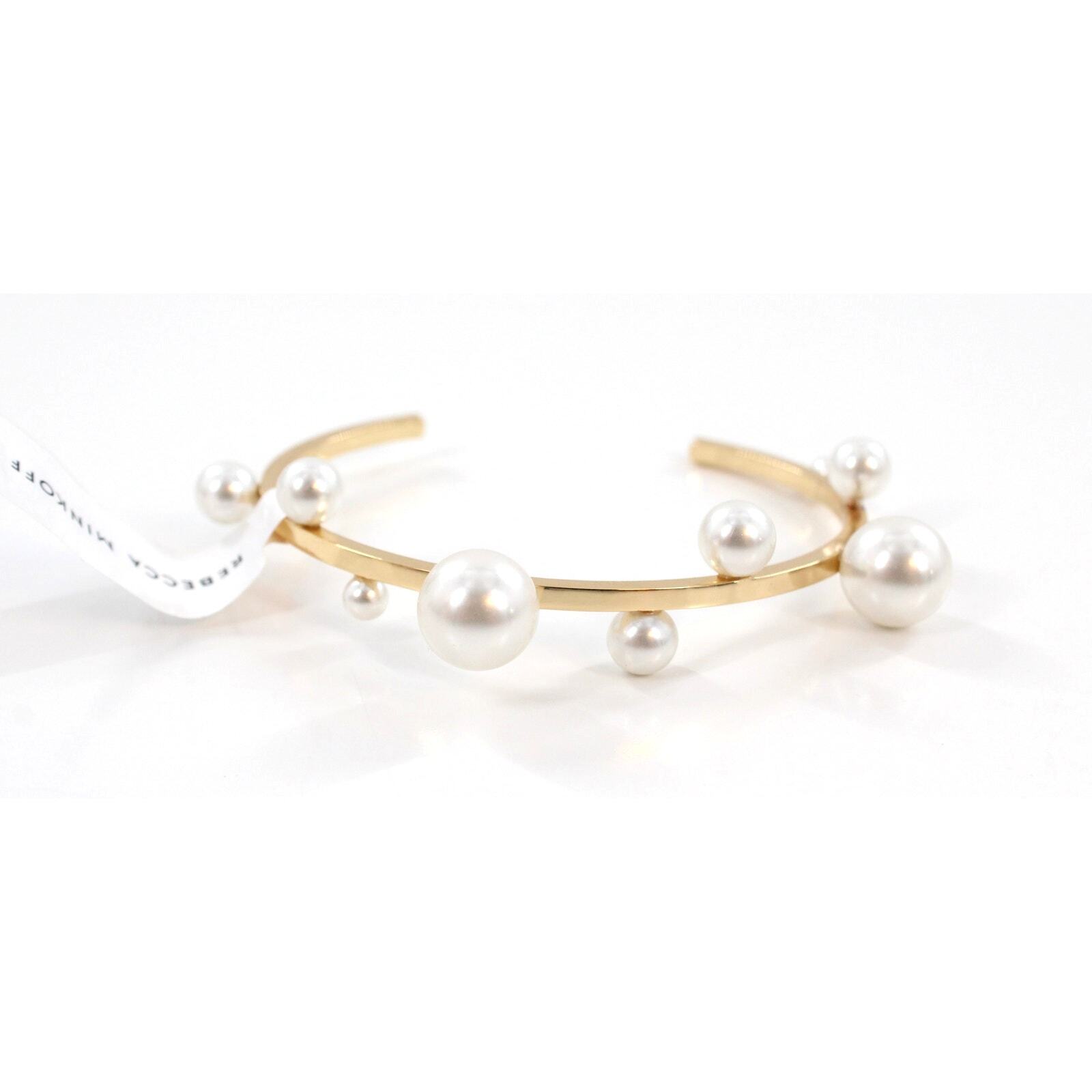 Rebecca Minkoff Gold Simulated Pearl Cuff Bracelet nwt $48 Tags #RM340