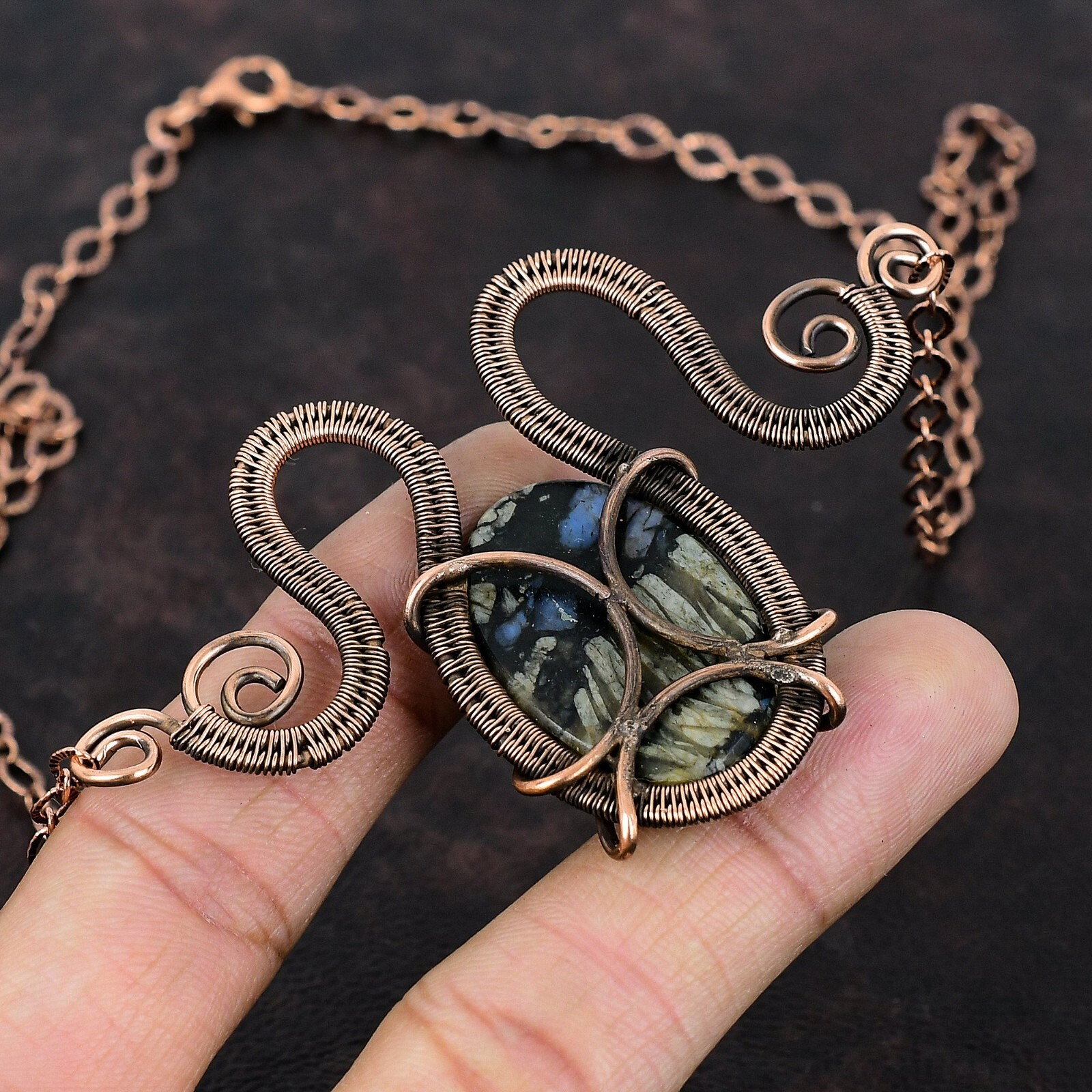 Que Sera Copper Gift For Sister Wire Wrapped Necklace Adjustable 18.0″