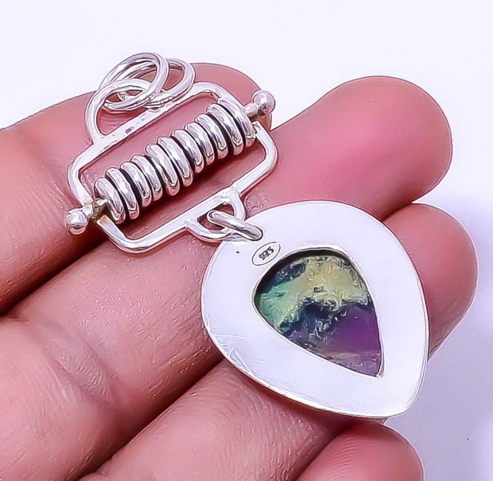 Ruby With Zoisite- Longido Mines 925 Sterling Silver Pendant 2.15″ A30