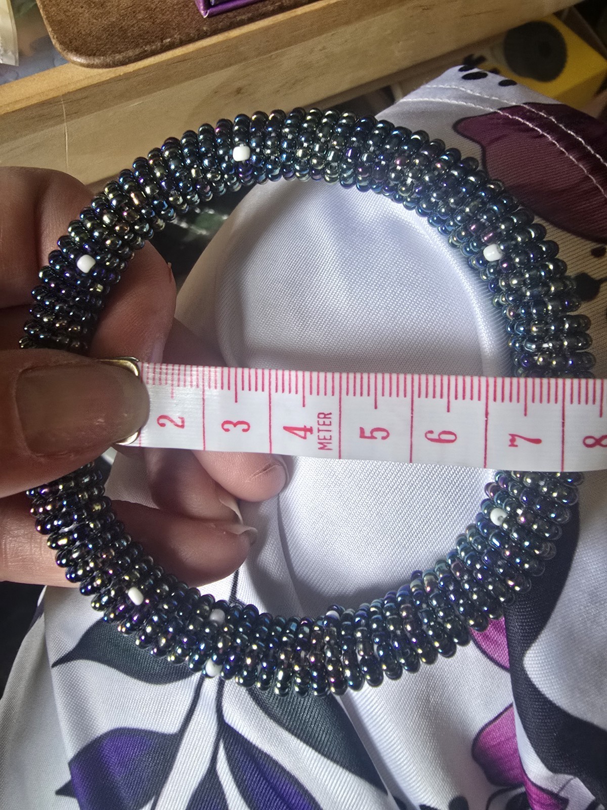 Multicolor Round Bead Bangle Bracelet Stackable No Clasp Approx 7-8 in