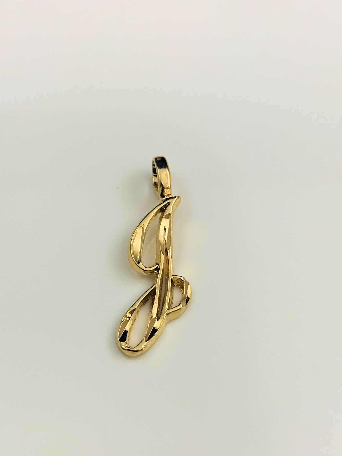 Initial Letter “J” Pendant Necklace 24k Gold Plated 18″ Snake Chain