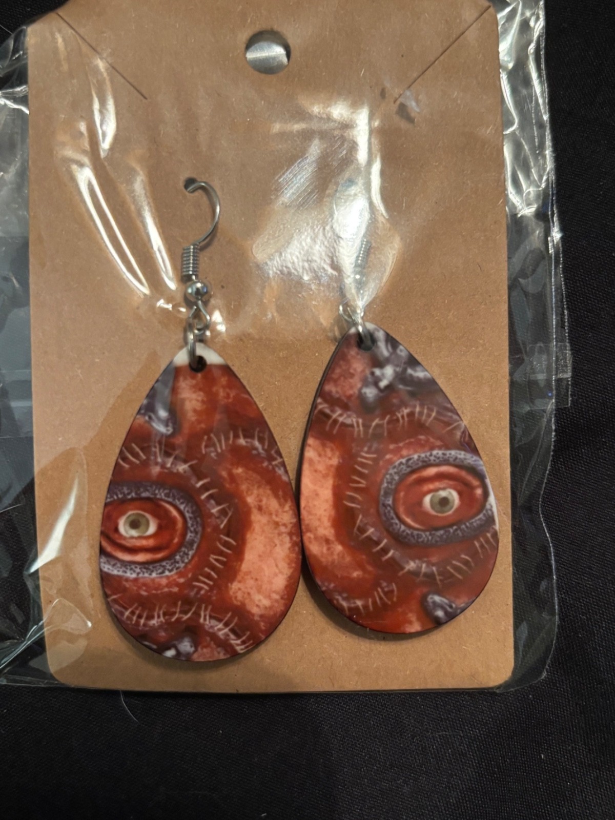 womens teardrop hocus pocus book earrings