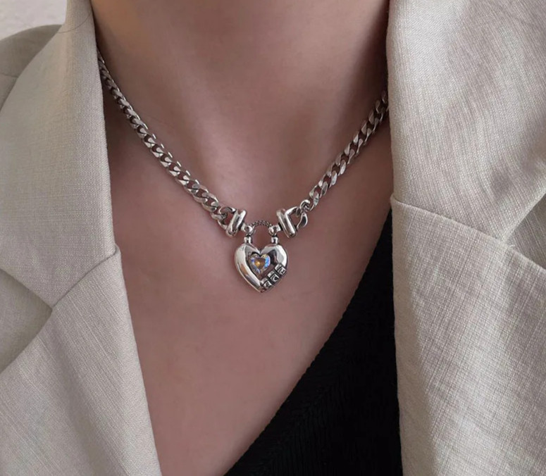 Sterling Silver Trendy 925 Handmade Creative Design Exquisite Chain Necklace