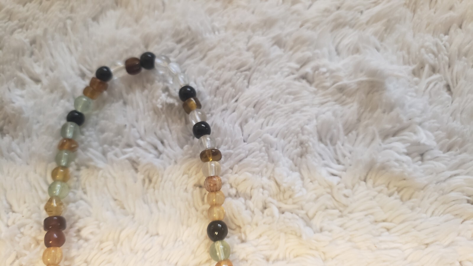 BEADED NECKLACES MULTICOLOR VARIOUS SHAPES SINGLE STRANDS ALL 13″, LOT OF 3