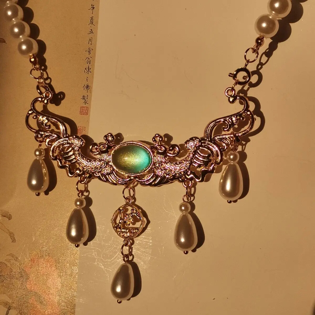 Han Costume Accessories Tassel Embroidery Necklace Ancient Style Collar Made