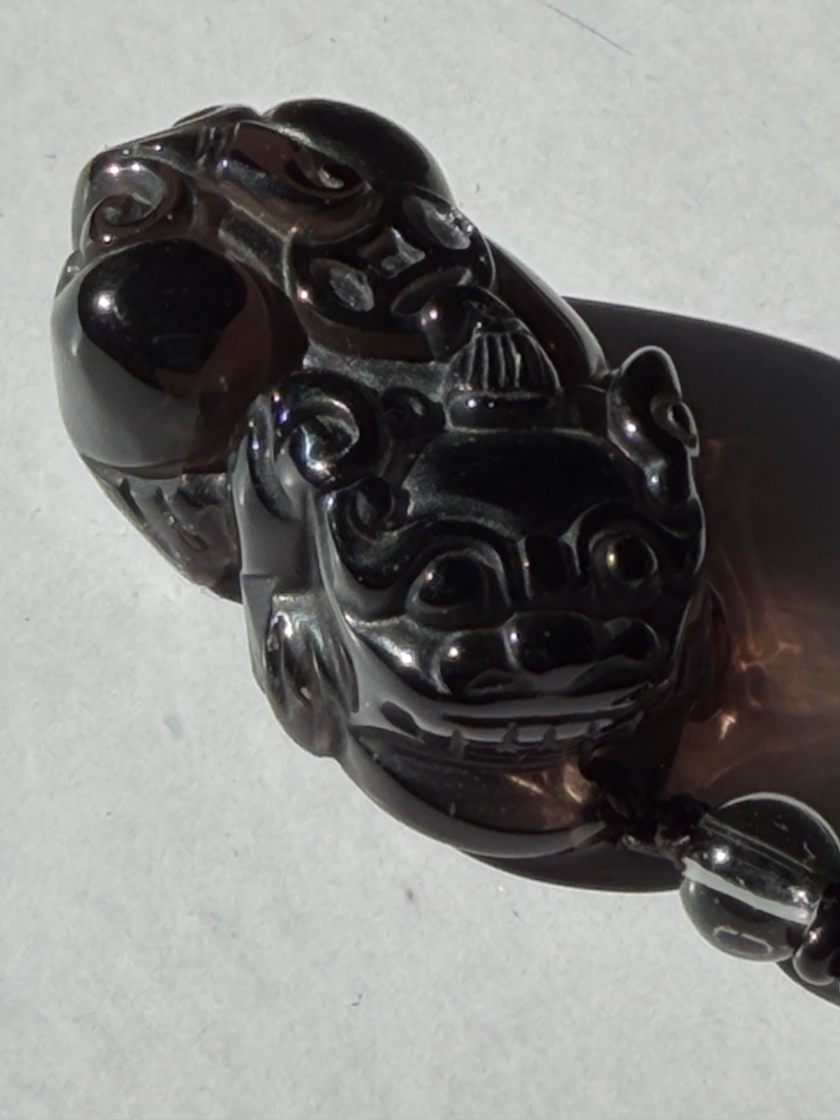 Obsidian Pixiu Pendant Necklace Ice Obsidian Natural Healing Stone