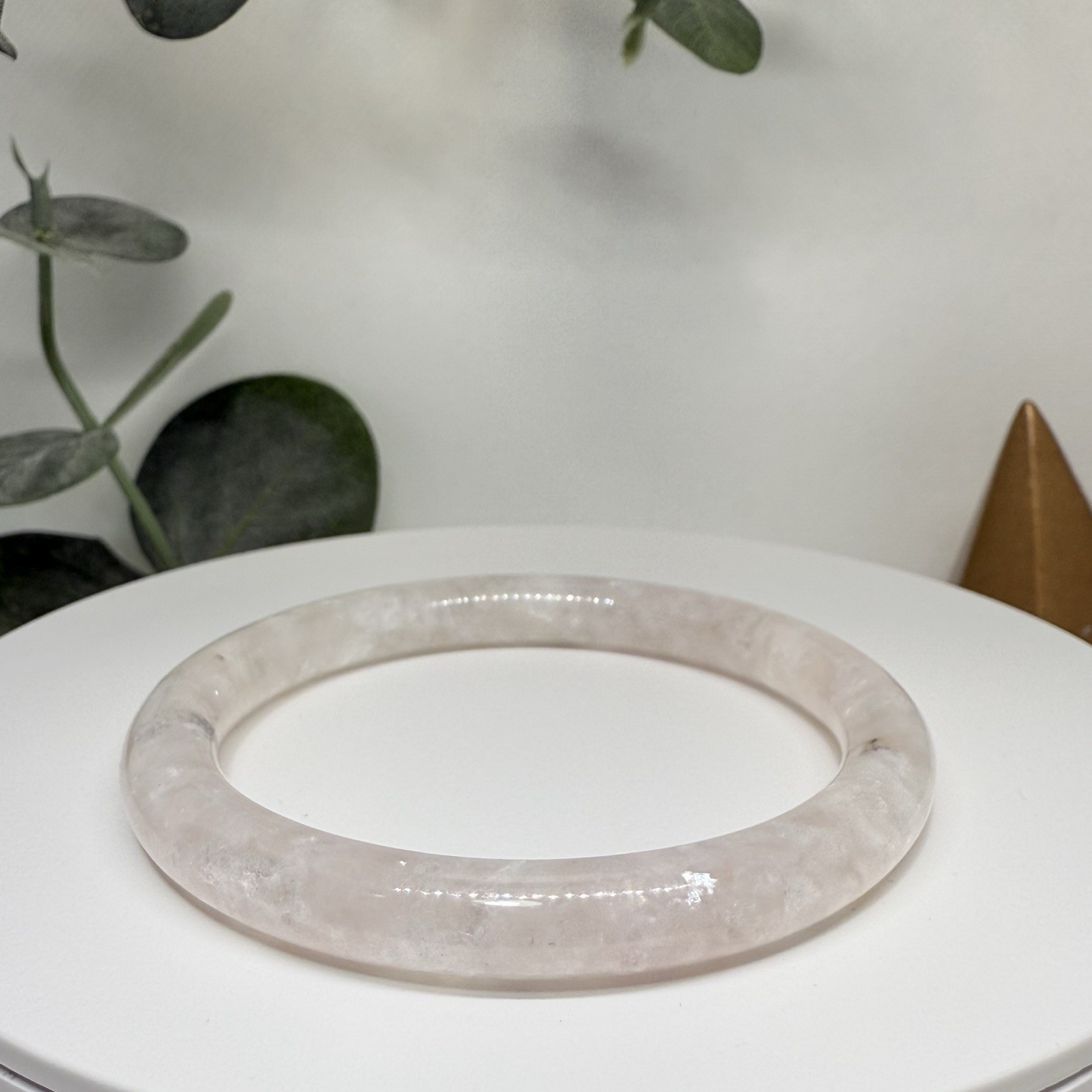 Pink Mica Hard Bangle Size: 55.5MM Width: 7.8MM