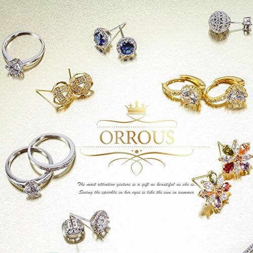 Orrous 18k Gold Plated Simulated Pearl Cubic Zirconia Accented Drop Earrings