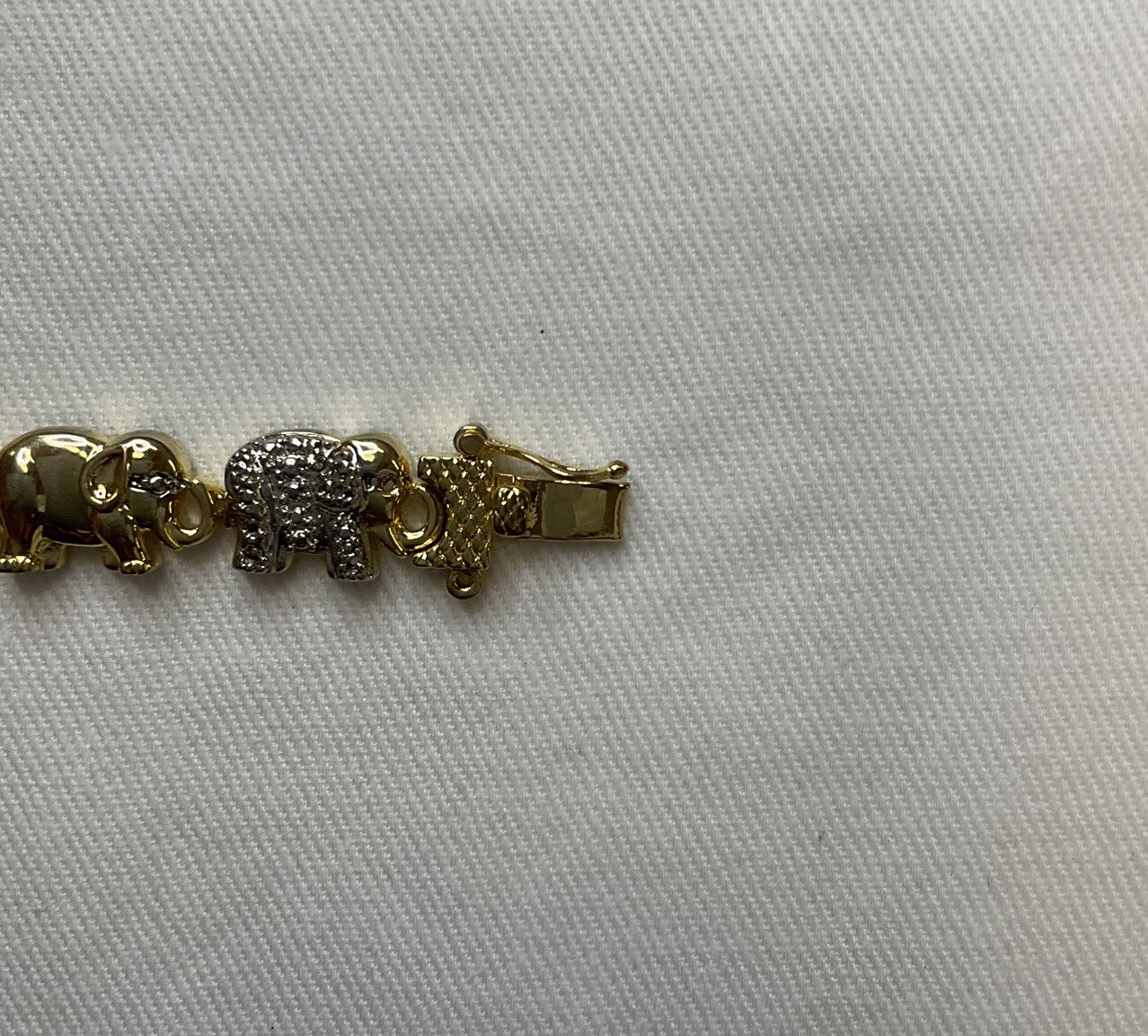 Eternal Treasures Gold Over Silver Elephant Bracelet *Defect See Photos*