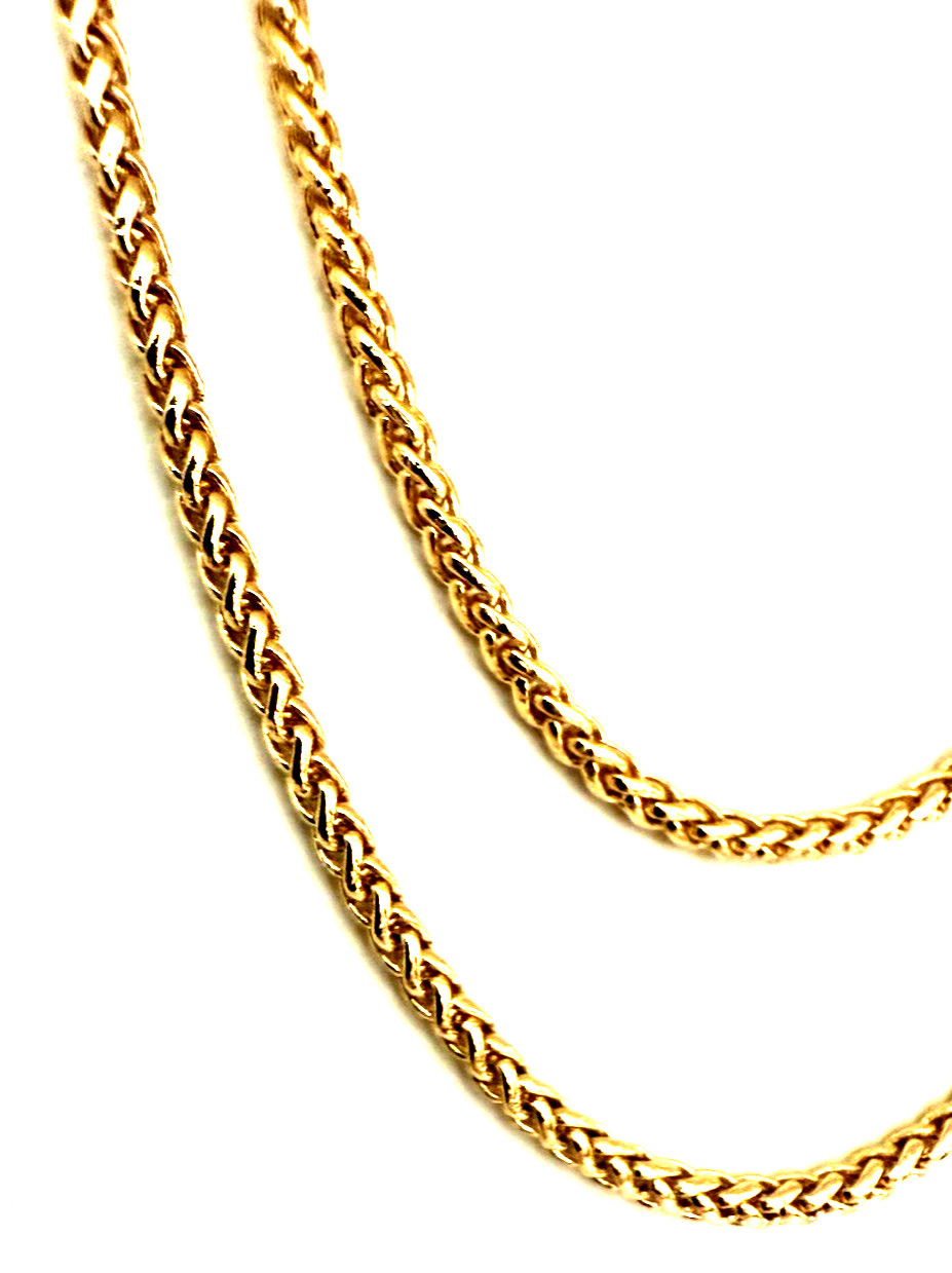 Ann Taylor 29″ Gold Tone Spiga/Wheat Chain Necklace