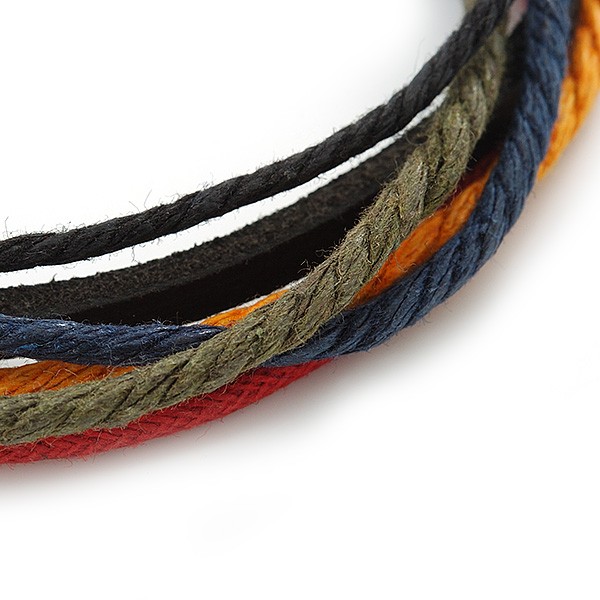 Unisex Multicoloured Multi Cotton and Leather Cord Friendship Bracelet –
