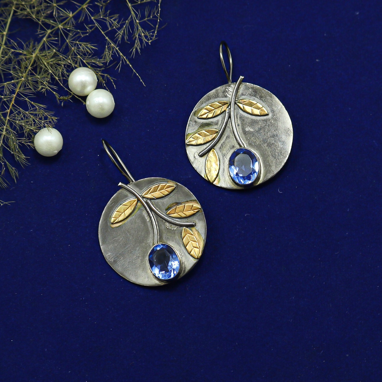 Tanzanite Gemstone 925 Silver Earrings Handmade Jewelry 1.95″ For Wadding Gifts