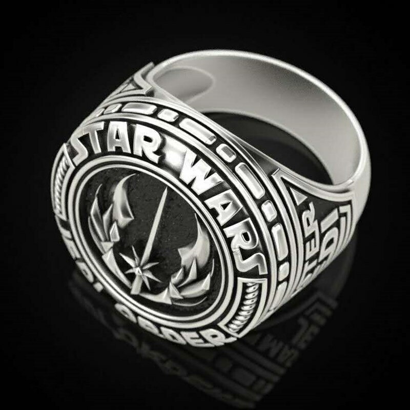 Star Wars Jedi Order/Master Jedi Silver Tone Engraved Unisex Ring 7,8,9,10,11,12