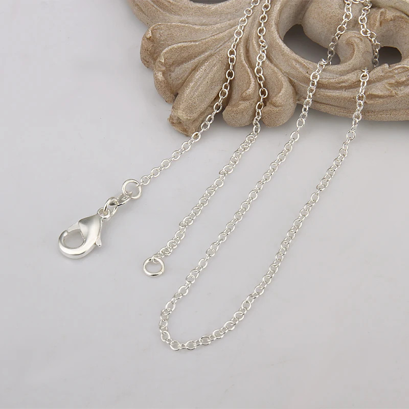 925 Sterling Silver Necklace Rolo Chain 1mm 16-24 Inch Length Women Jewelry