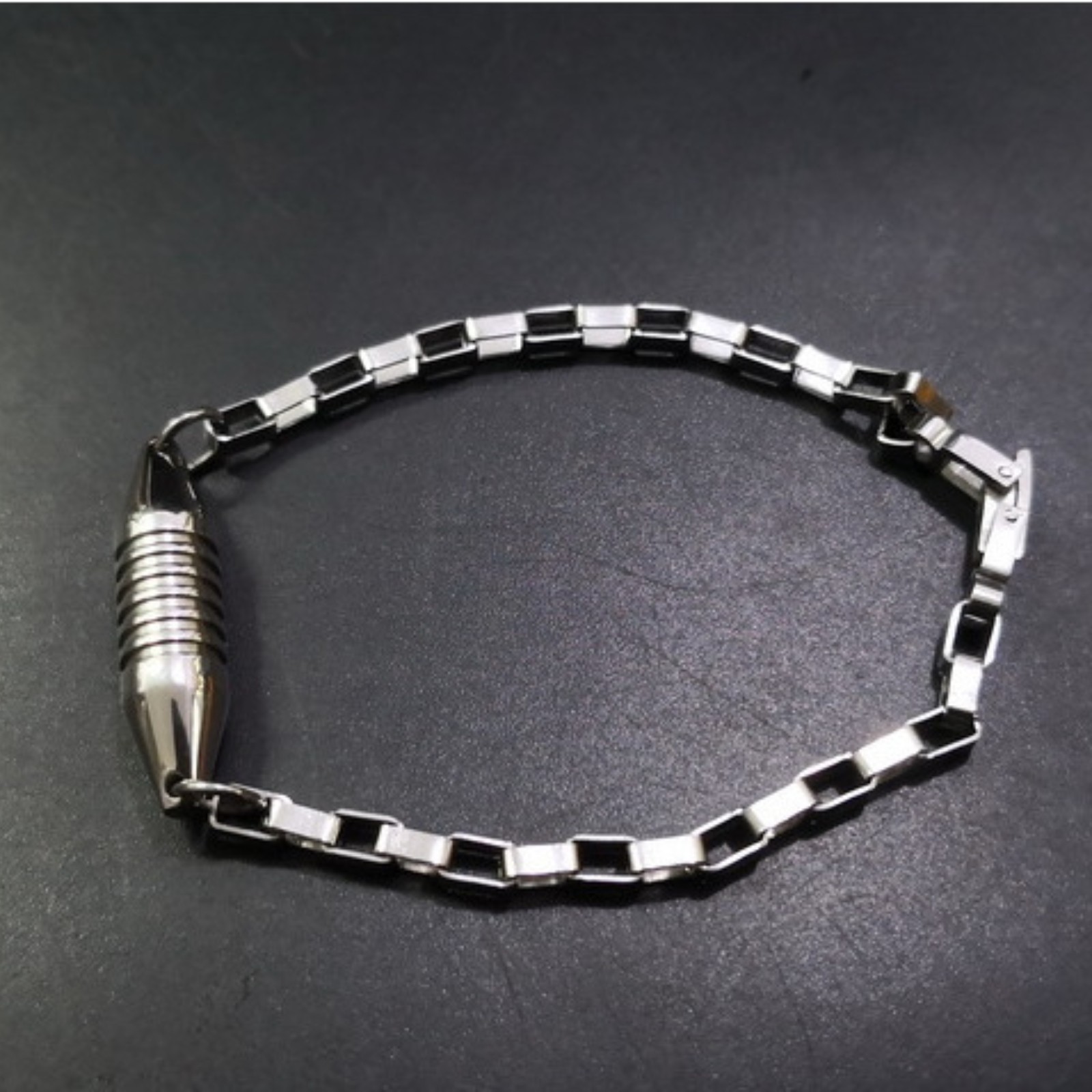 Men Titanium Steel Metal Seal Container Bottle Pills Box Bracelet Hand Catenary