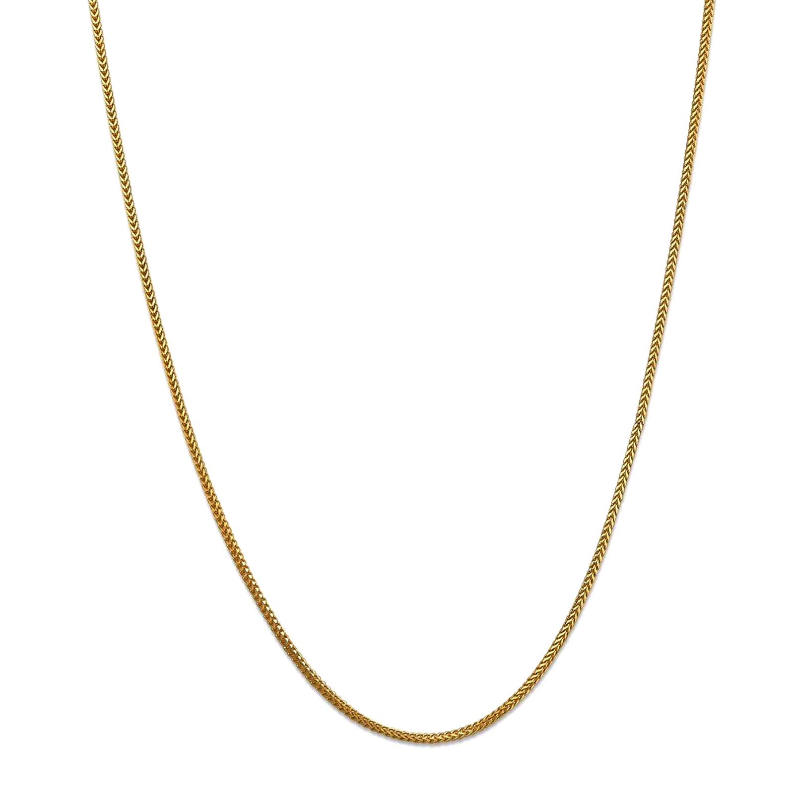 14k Yellow Real Solid Gold Franco Chain Necklace, 0.9mm, 18″