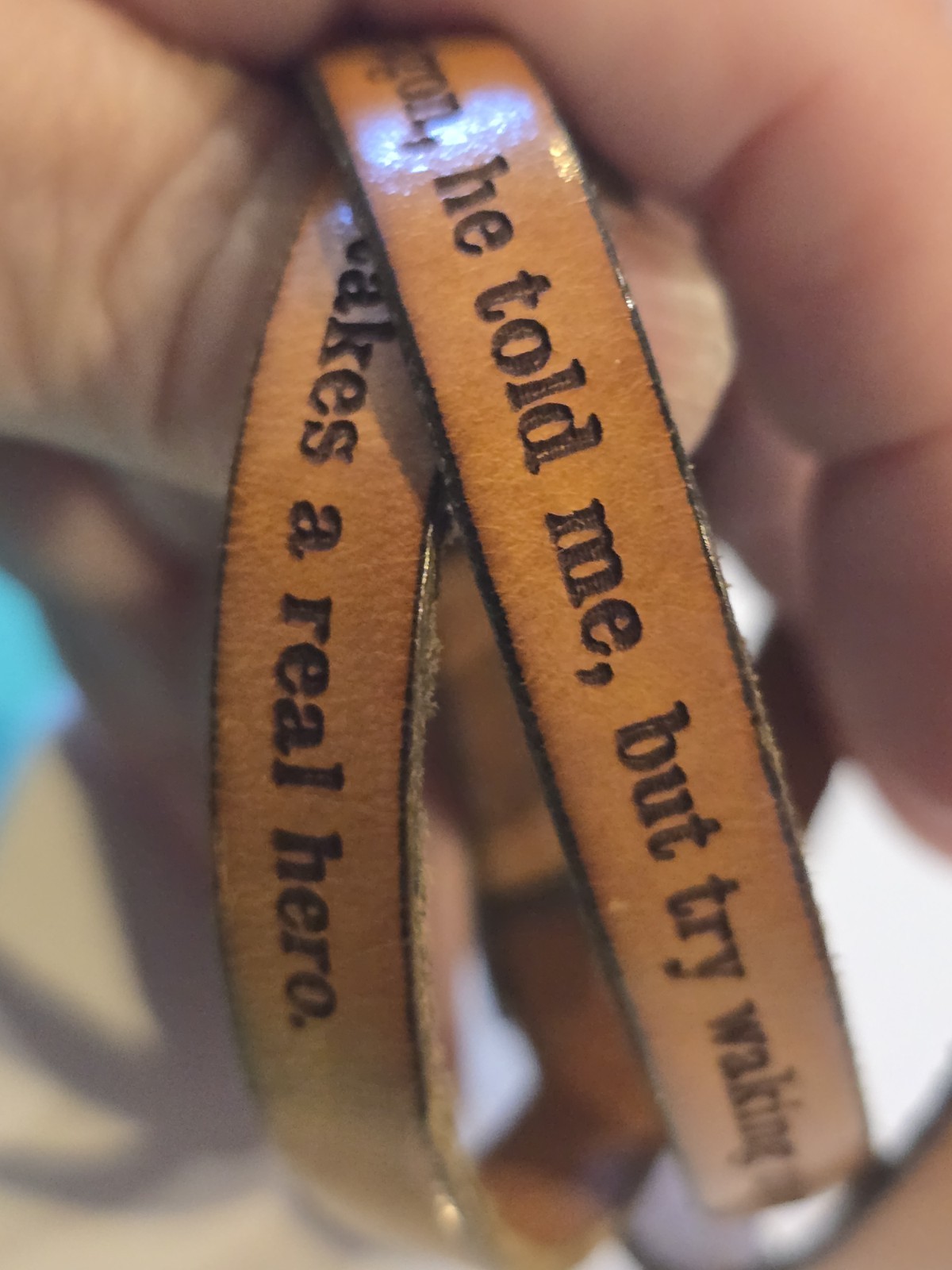 Inspirational Leather Wrap Bracelet Quote Cuff Brown Adjustable Hero Dragon 1117