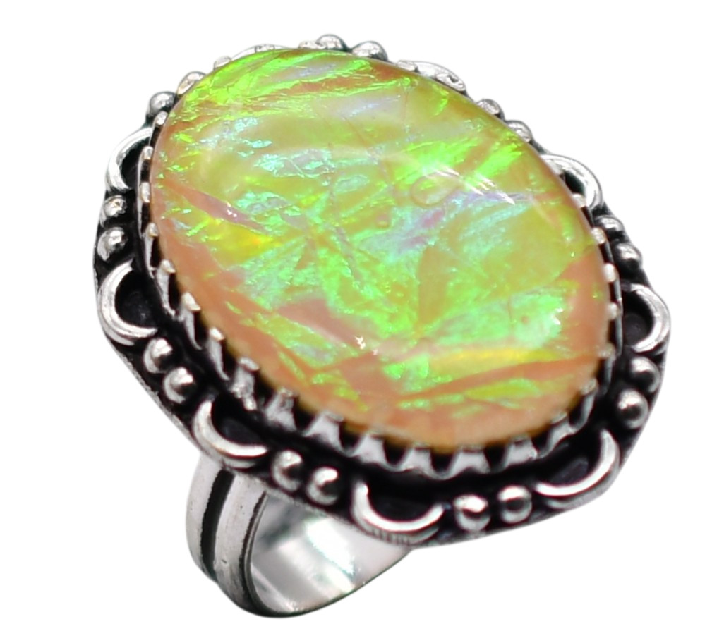 Australian Triplet Opal Natural Gemstone Antique Ring US Size-8.25 R 4673