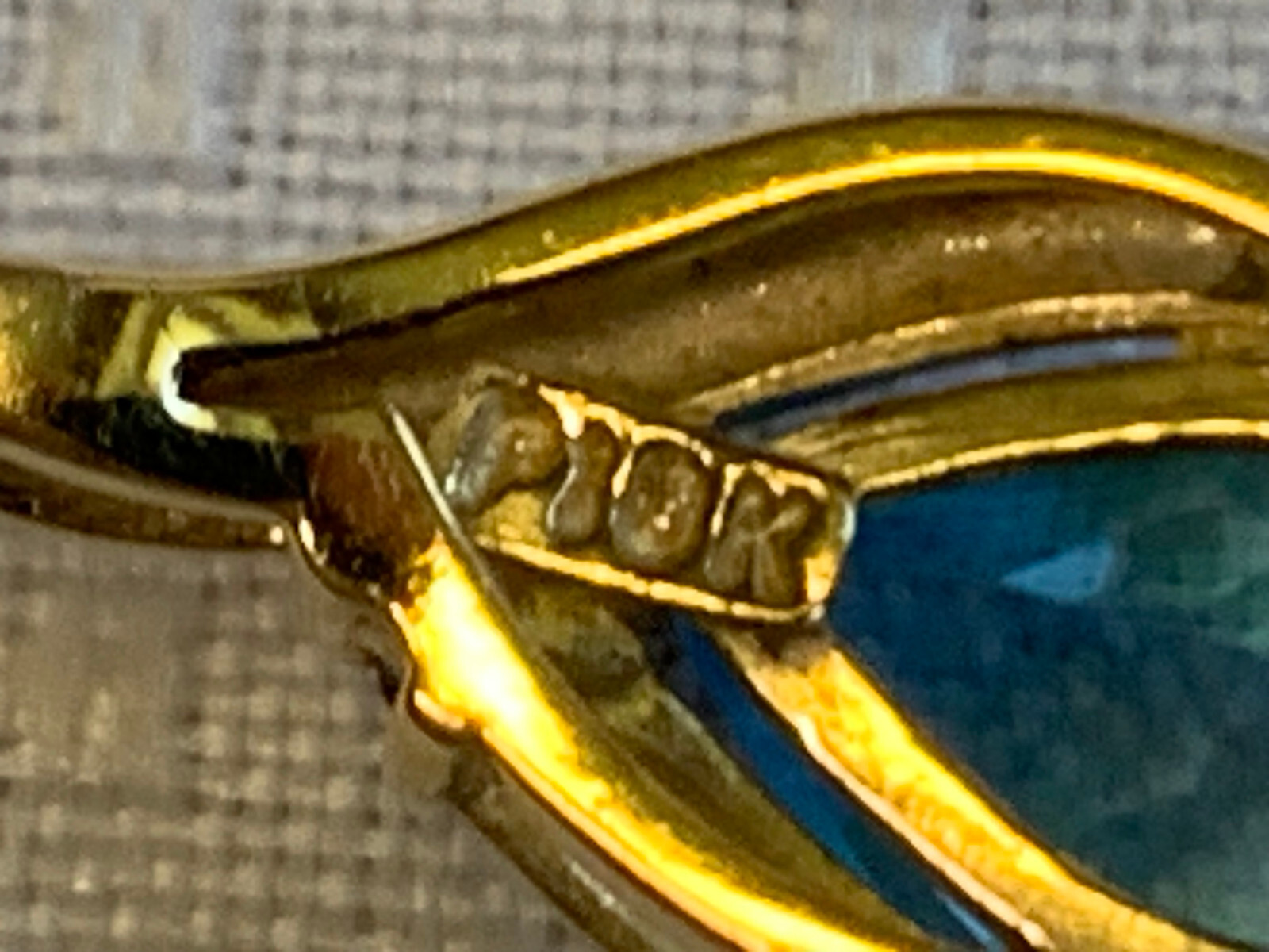 10K Yellow Gold Pendant 1.48g Fine Jewelry Blue Topaz Teardrop Stone Charm
