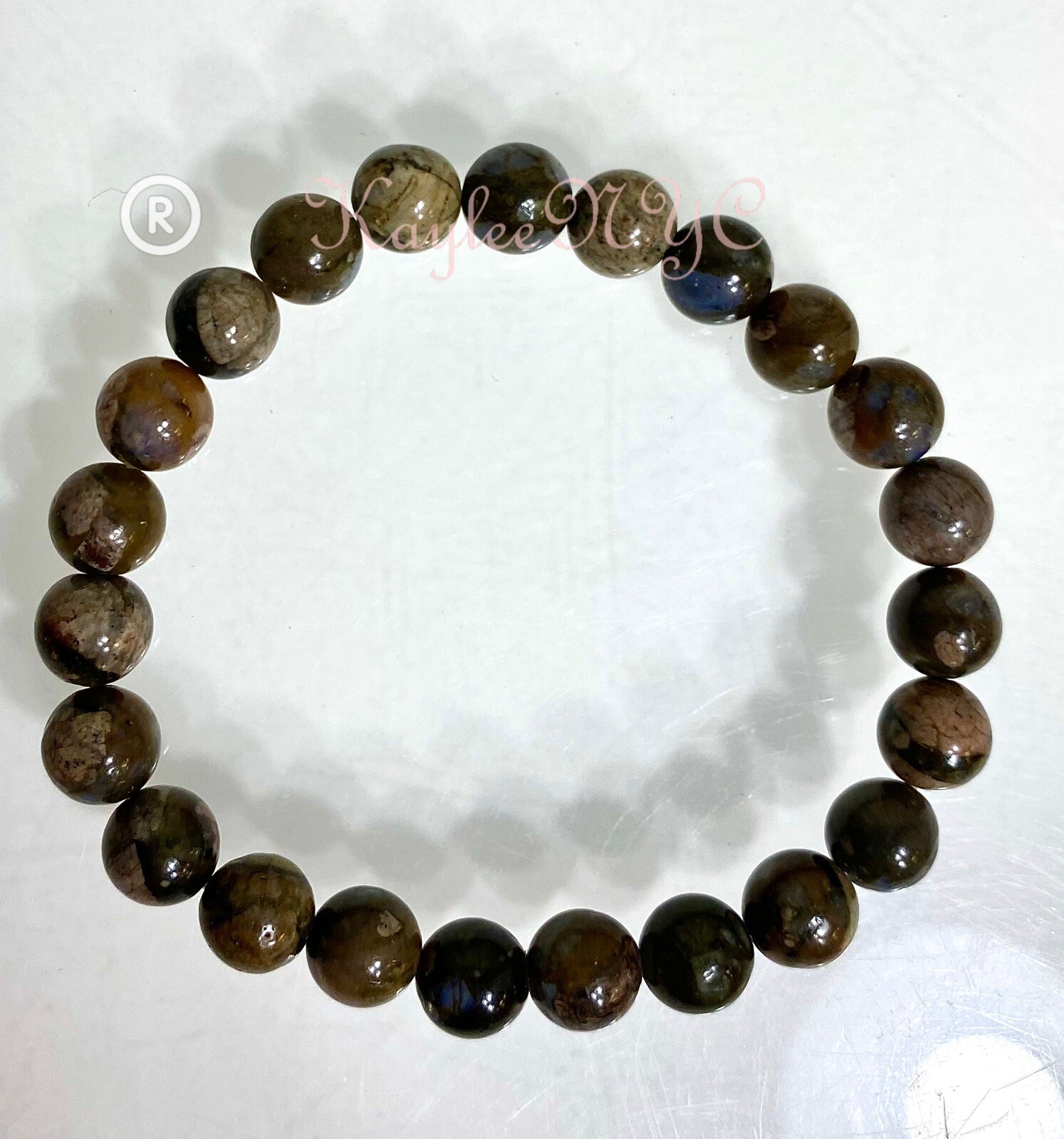 Wholesale Lot 6 Pcs Natural Que Sera 8mm 7.5” Crystal Healing Stretch Bracelet