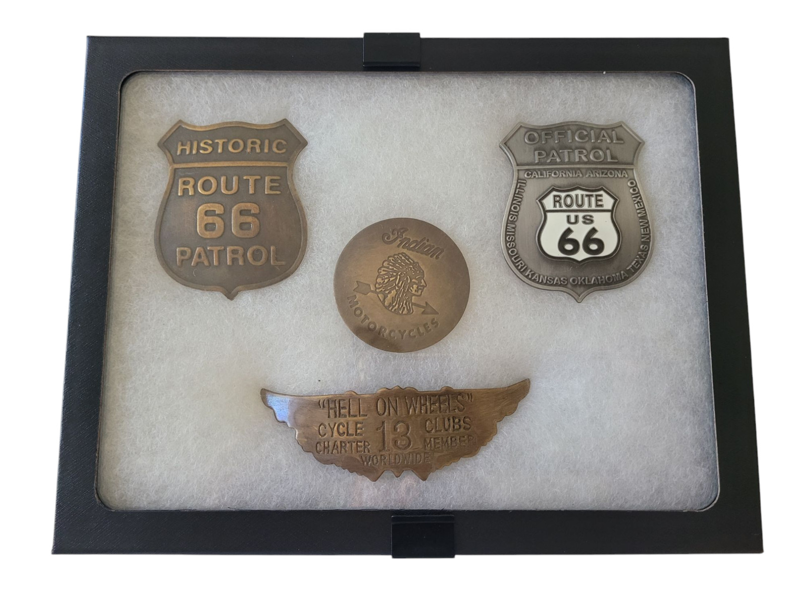Collectable Biker Badge Set Rider Badge Pin Gift Set Route 66 Indian Motorcycles