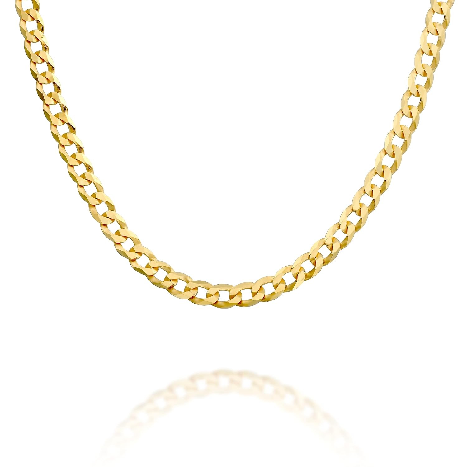 22K Gold Plated Italian Sterling Silver Women’s Chain Necklace Jewelry