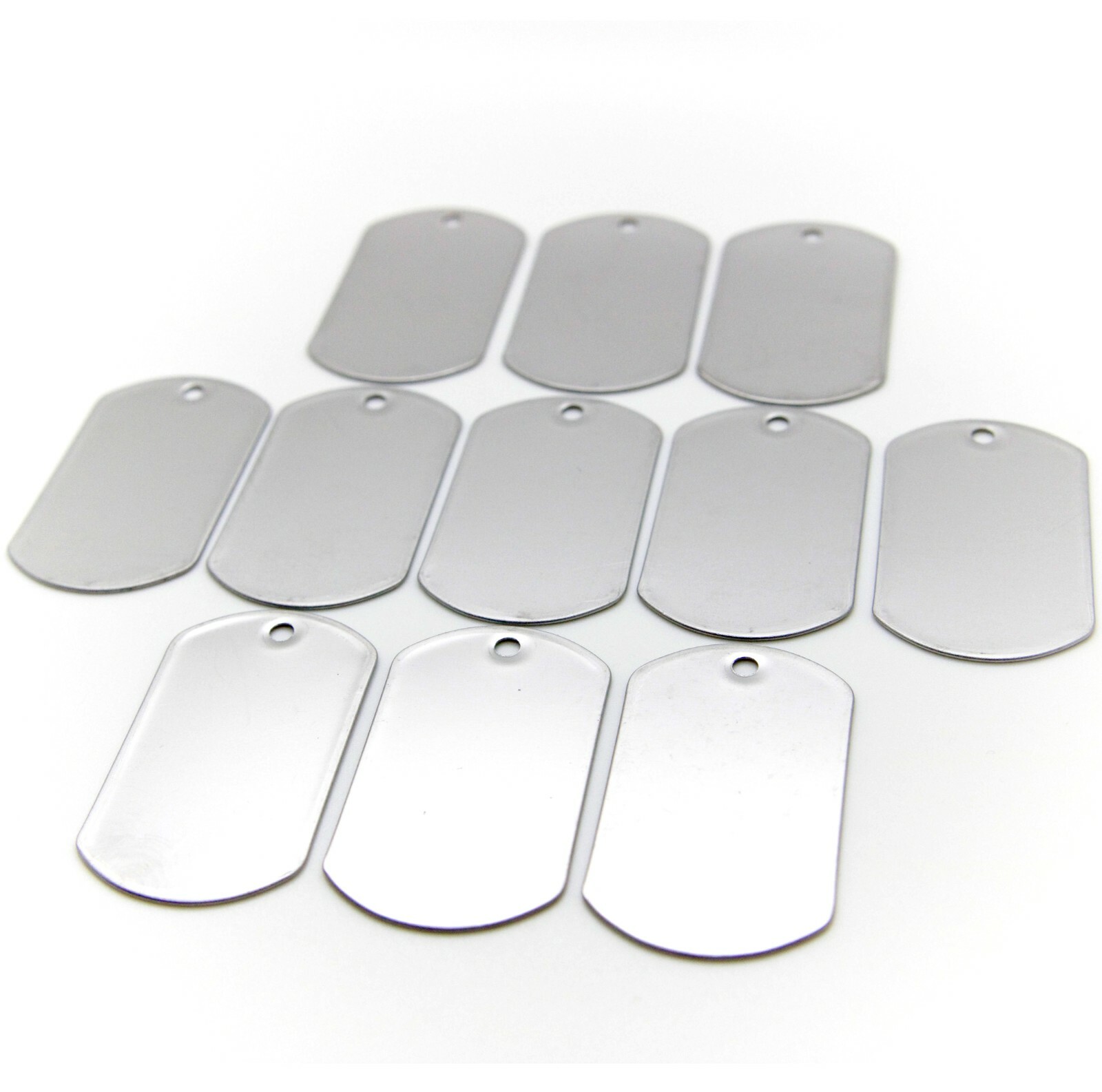 WHOLESALE LOT 500 PCS BLANK DOG TAG SHINY/MATTE STAINLESS STEEL MILITARY SPEC