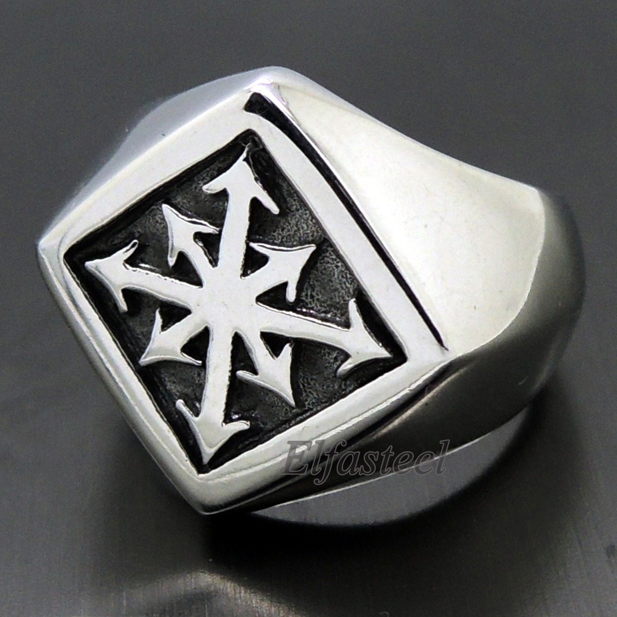 GOTHIC Magic 8 POINTED Chaos Star 316L Stainless Steel Ring
