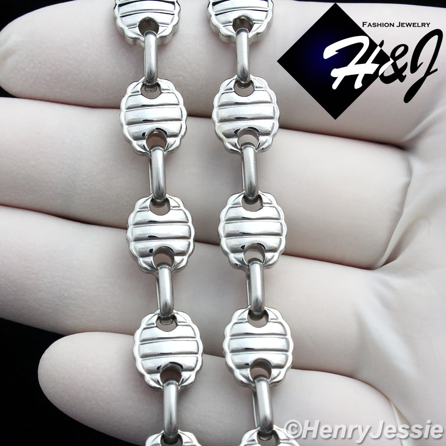18-40″MEN Stainless Steel 9x3mm Silver Puffed Mariner Link Chain Necklace*N150