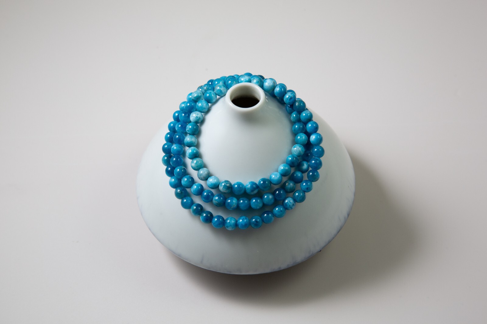 5.5mm Blue Apatite Beaded Necklace / 3-Wrap Bracelet | 蓝磷灰项链/3圈手串