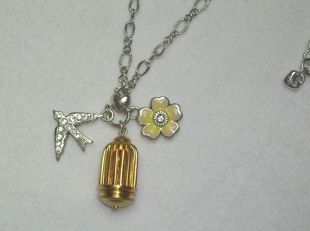 BRIGHTON Balla Necklace 26″ w/ Charms Silver & Gold, BRACELET AVAILABLE NEW