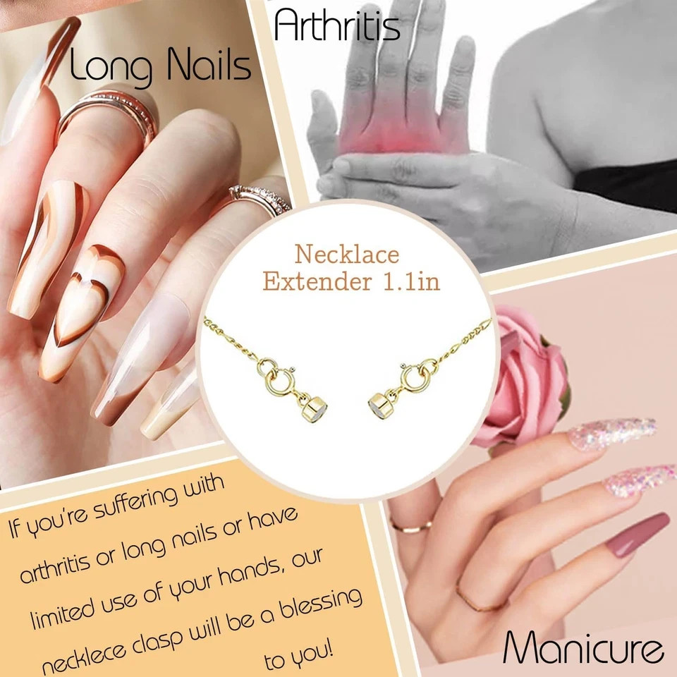 Double Magnetic Necklace Clasps and Closures 14K Gold and Silver Bracelet Extend