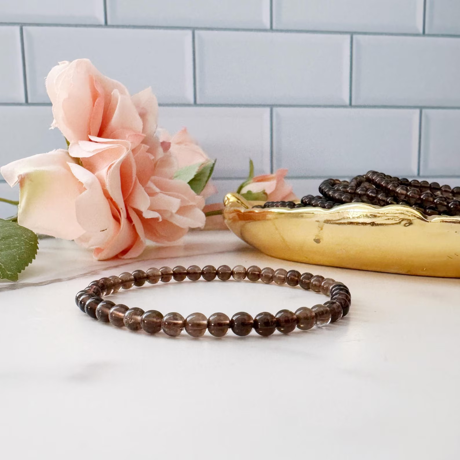 4mm-10mm Natural Gemstone Beaded Stretch Bracelet Crystal Healing Reiki Gifts