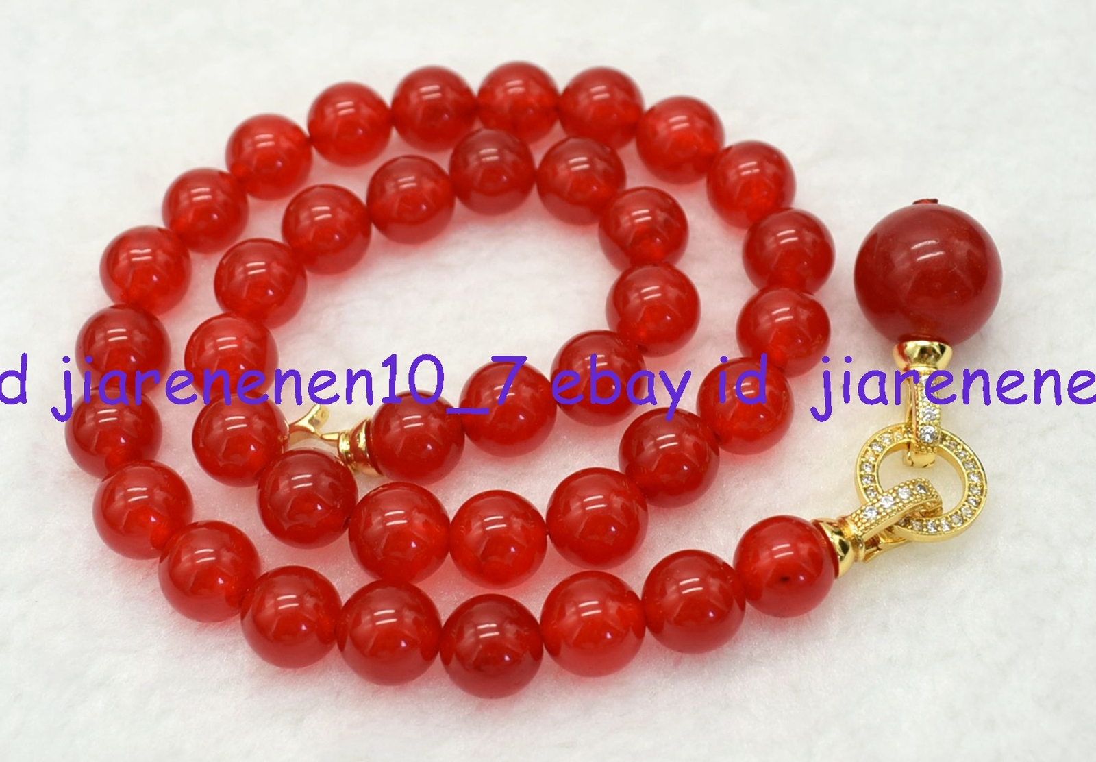 Natural Pretty 10mm Red Jade Round Gemstone Bead Pendant Necklace 18-28inch