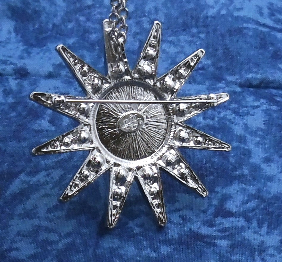 Kirks Folly Stella Luna Goddess Seaview Moon Pin Pendant Necklace with Box *