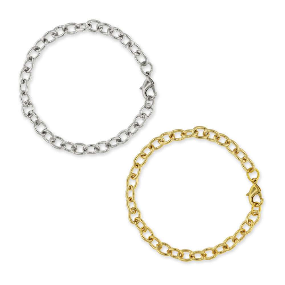 PinMart’s Gold Plated Metal Chain Link Charm Bracelet