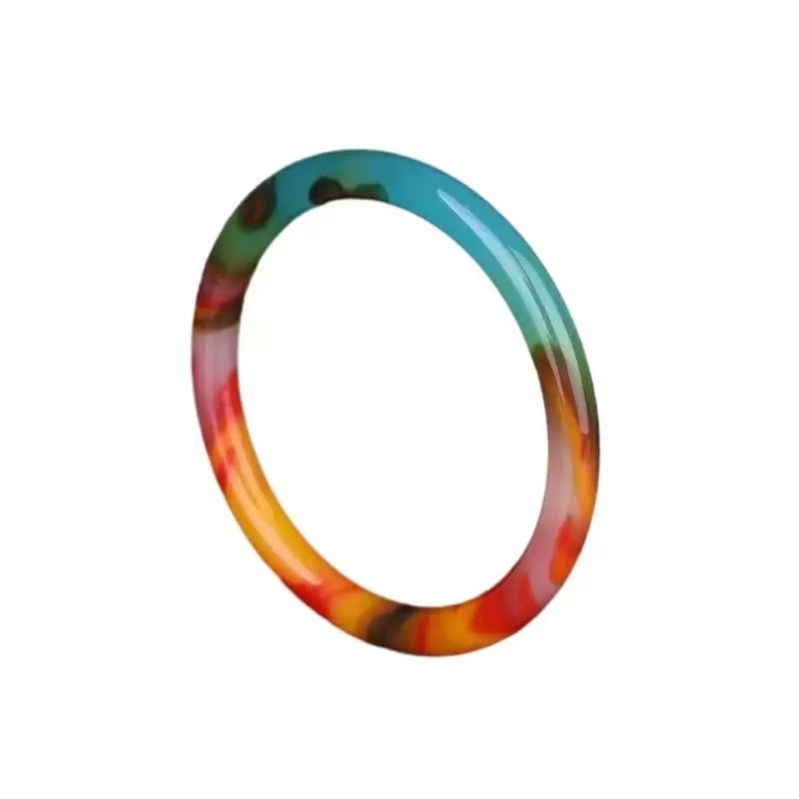 Immemorialm Natural Multicolor Jade Bangle for Women – Lucky Charm Bracelet,