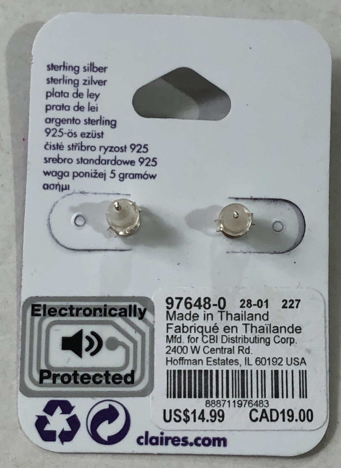 Claire’s Earrings Sterling Silver Turtle Stud – NWT