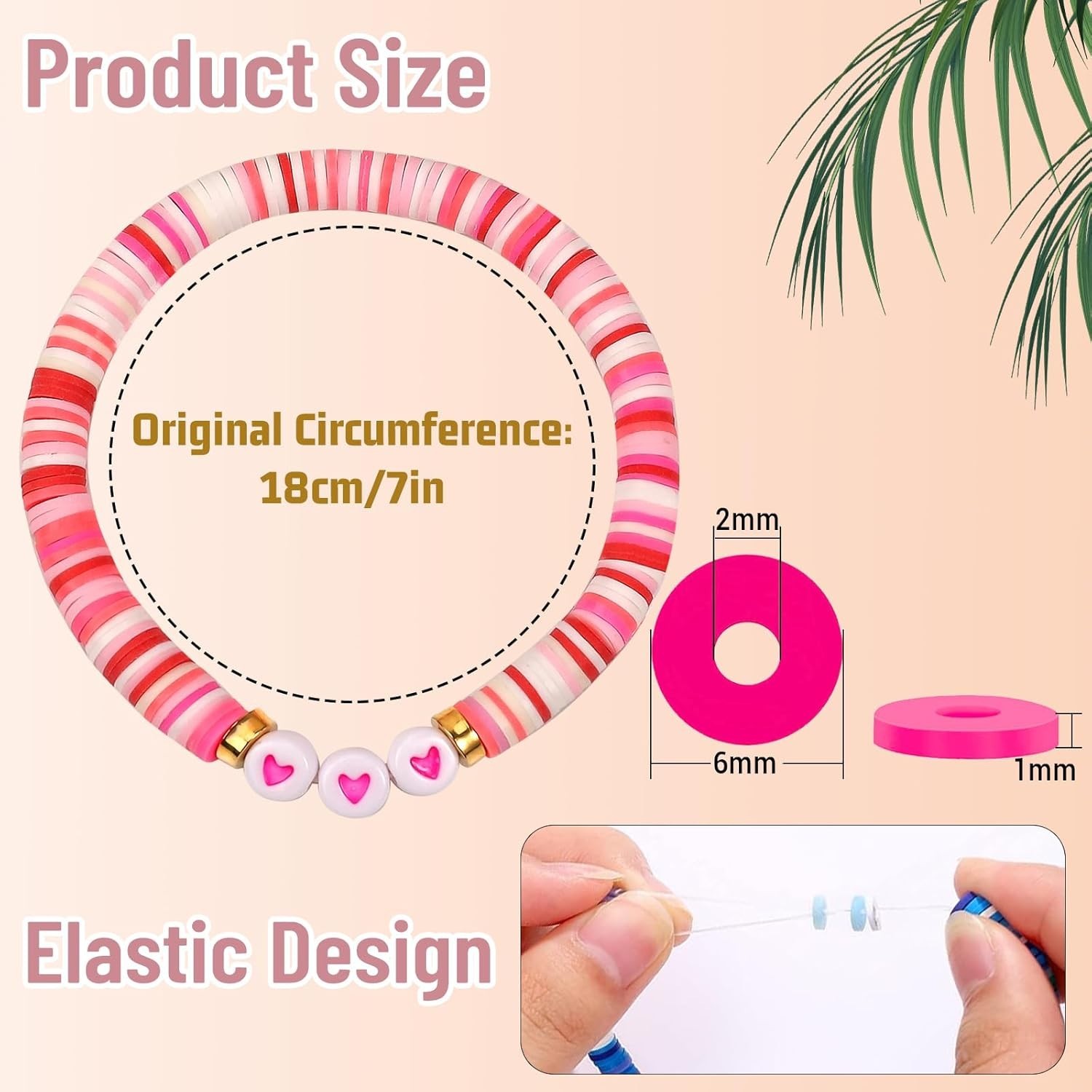 32 Pcs Preppy Jewelry Bracelets for Women Clay Bead Colorful Surfer Heishi Br…