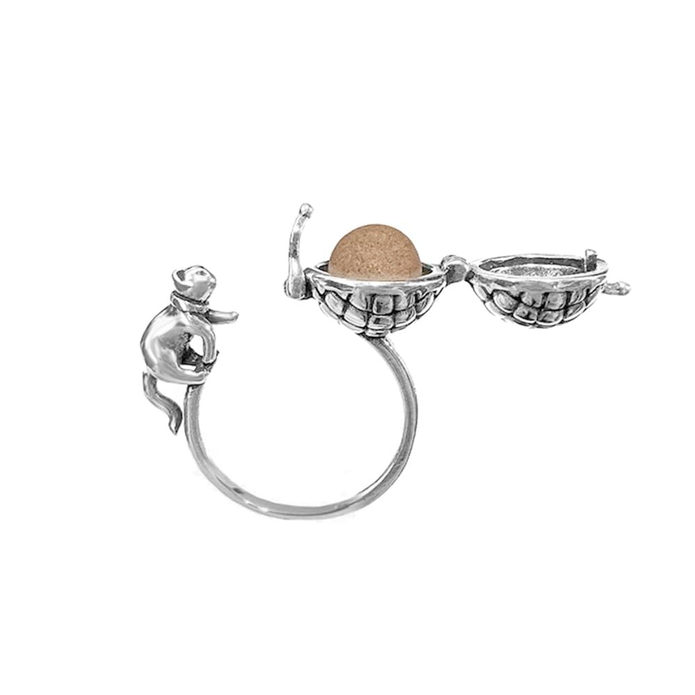 Unique Cat Ring Aromatherapy Finger Open Adjustable Ring Cute Naughty Cats Fa…