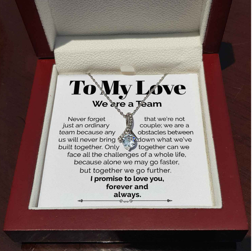 To My wife ribbon Necklace Meaningful Gift From husband birthday anniversary