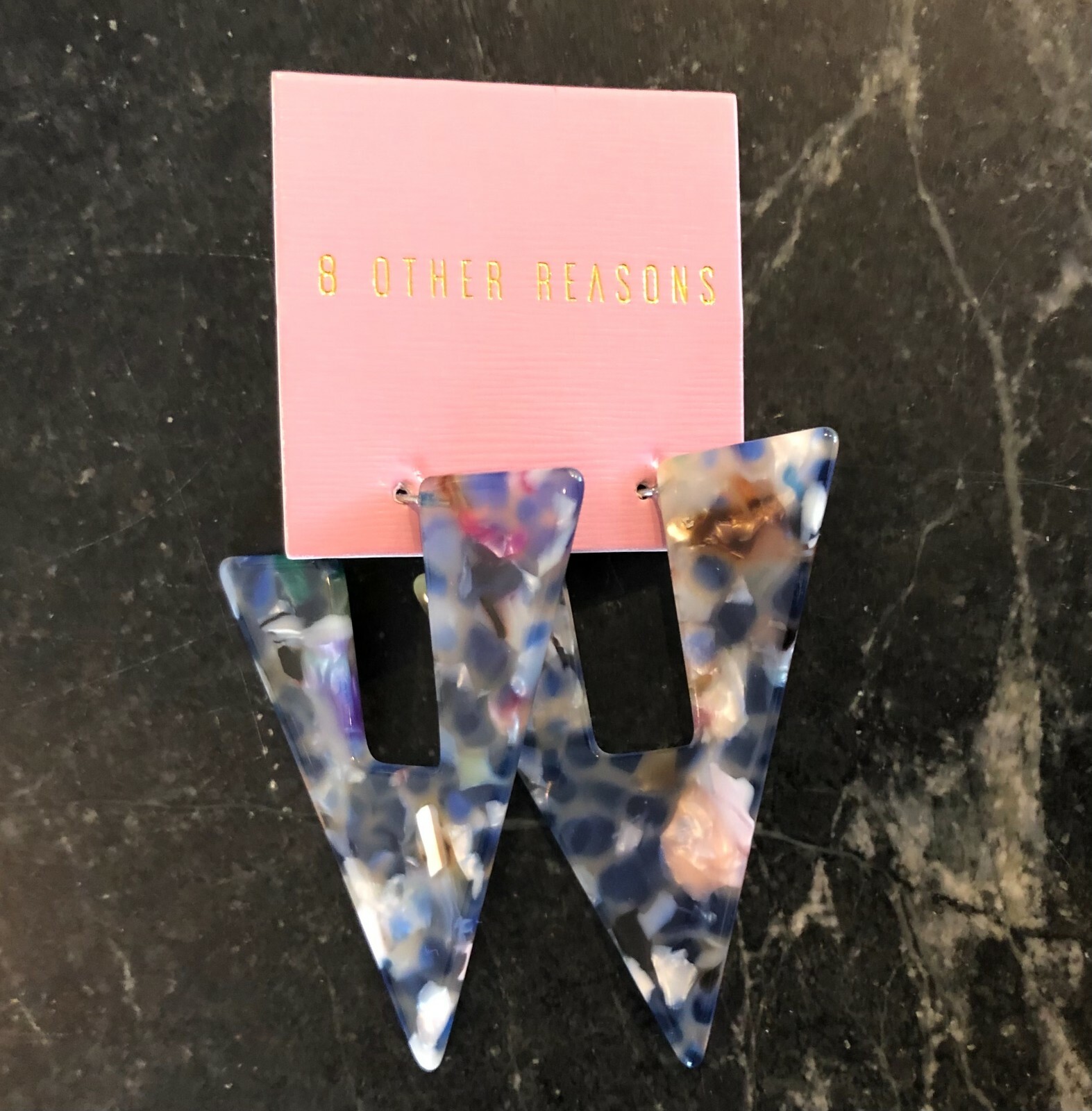 8 Other Reasons HENDRIX HOOP Earrings ~ Blue Acrylic NIP