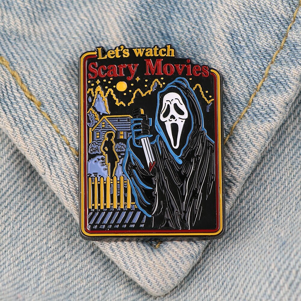 Scream Horror Movie Ghost Let’s Watch Scary Movies Scene Enamel Metal Pin