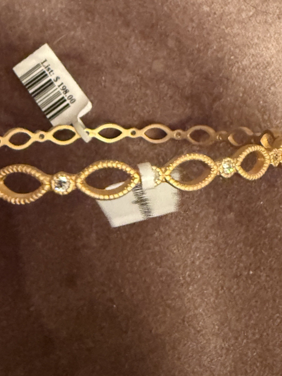 Freida Rothman 14kt Gold Plated Sterling Silver Two-Tone Bangle Bracelet with CZ