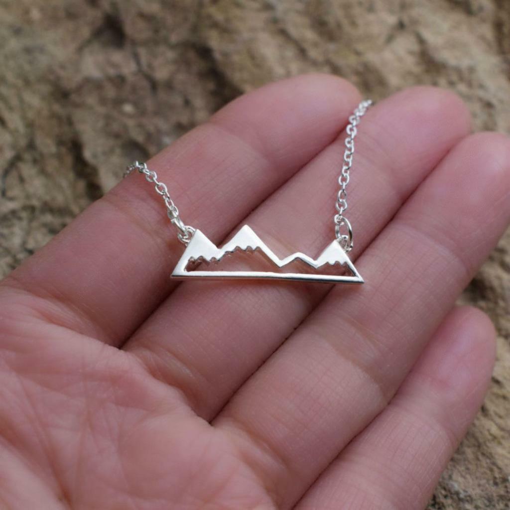 MOUNTAINS NECKLACE 1″ Pendant Outdoor Camping Mountainscape Wilderness Adventure